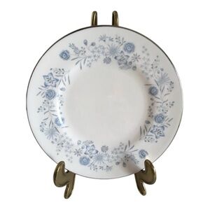Wedgwood Belle Fleur Bone China Bread & Butter Plate, Vintage, 6”, Blue Flowers.